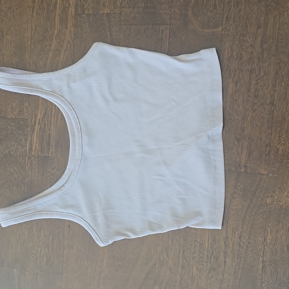 Cream Ribbed Tank Top